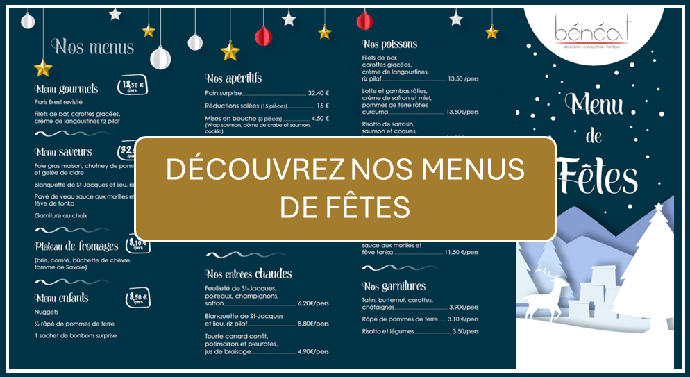 Menus de Fêtes 2025